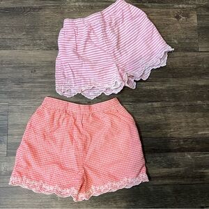 Gap Baby Set of  Stripes Pink Summer Shorts Two Size 18/24 Months 3 y/o